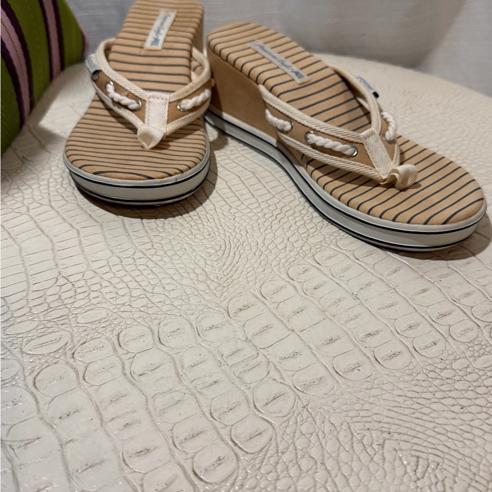 American Eagle Outfitters Tan and Blue Striped Sandals - Picture 2 of 6